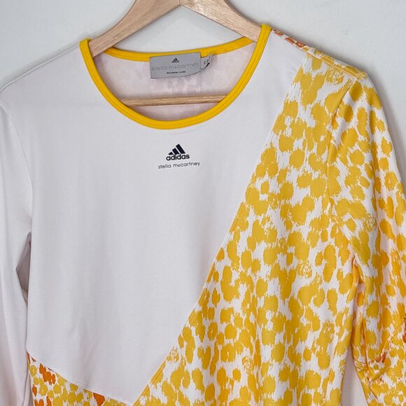 Adidas Stella McCartney Barricade Yellow White Athletic Pullover Shirt Small d5 - Picture 2 of 16